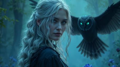 Moonlit Owl Guardian wallpaper