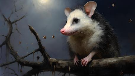 Moonlit Opossum Dream wallpaper