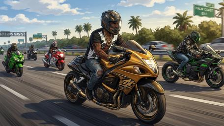 Highway Riders at Golden Hour wallpaper