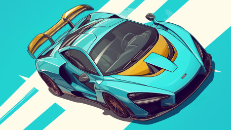 Anime Style McLaren Senna in Turquoise Motion wallpaper