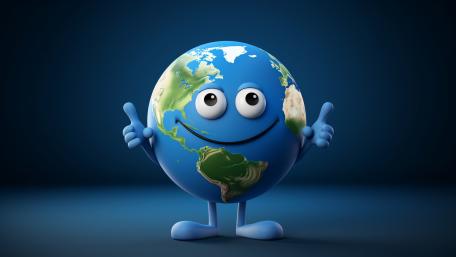 Smiling Earth Gives Two Thumbs Up wallpaper