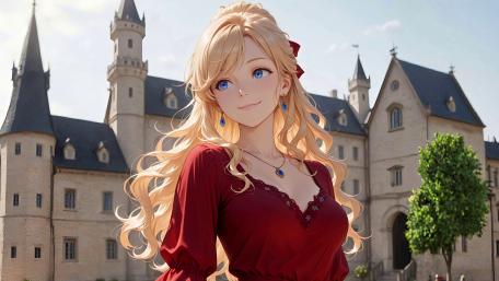 Blonde Princess at the Castle wallpaper