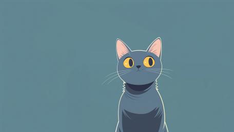Minimal Anime Cat Portrait wallpaper