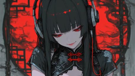 Mystic Red Eyed Anime Girl wallpaper