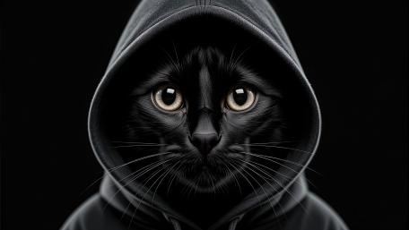 Midnight Hoodie Cat wallpaper