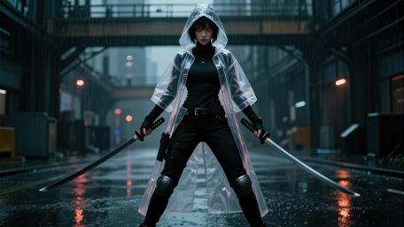 Silent Blade Queen in the Rain wallpaper