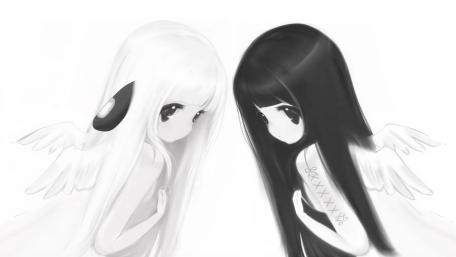 Yin Yang Angel Duo wallpaper