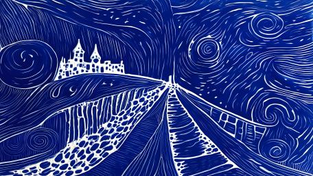 The Road Beneath Spinning Stars wallpaper