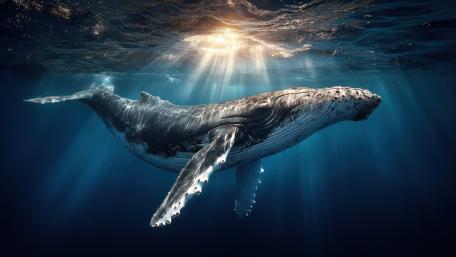 Majestic Humpback Beneath Sunlit Seas wallpaper