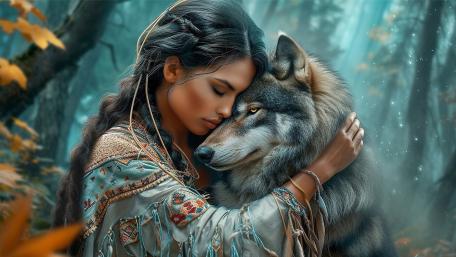 Tribal Bond in the Misty Forest wallpaper