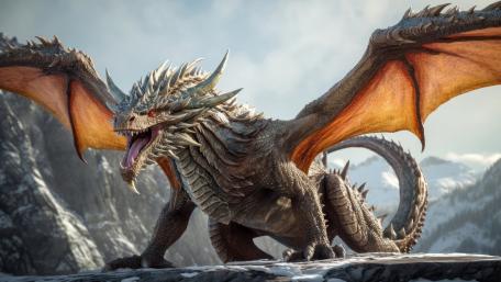Majestic Mountain Dragon wallpaper