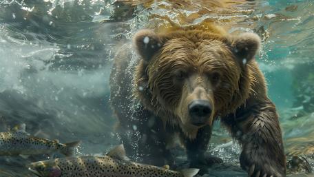 Underwater Bear Encounter wallpaper