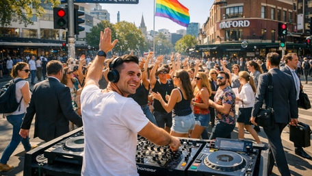 Pride Street DJ Energizes a Joyful City Crowd wallpaper