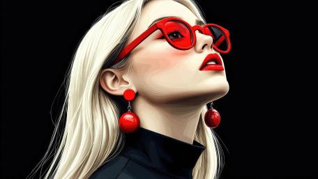 Bold Red Glamour Portrait wallpaper