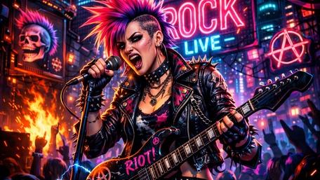 Neon Punk Rock Riot wallpaper