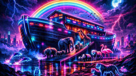 Neon Ark of Wonders wallpaper
