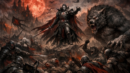 Dark Moon War Among Blood Wolves wallpaper