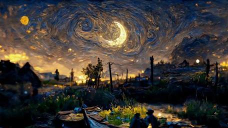 Moonlit Dreamscape Over Silent Fields wallpaper