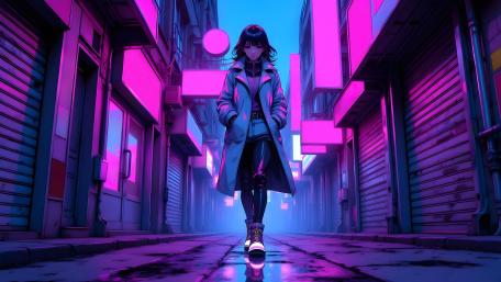 Neon Alley Cool Girl wallpaper