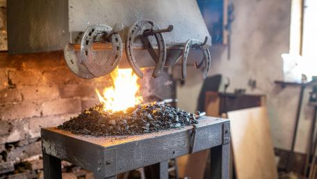 Blacksmith Forge With Glowing Coals wallpaper