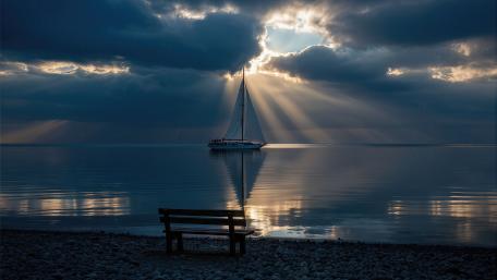 Celestial Sail at Dusk wallpaper
