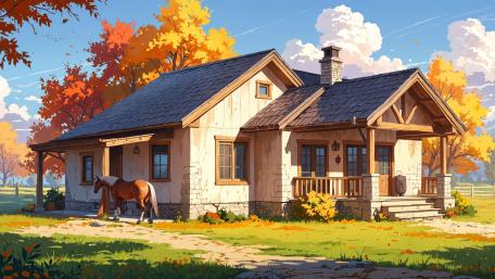 Autumn Farmhouse Serenity wallpaper