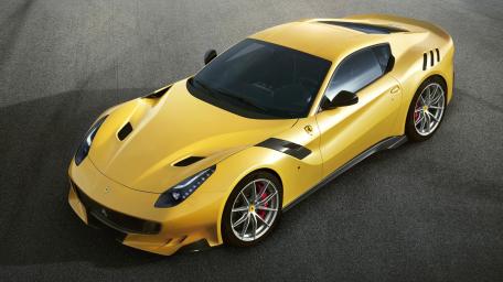 Golden Ferrari F12tdf On Display wallpaper