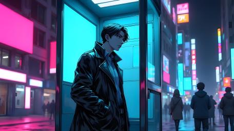 Neon Alley Solitude wallpaper