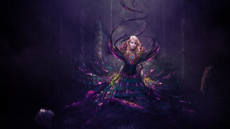 Enchanted Sorceress of the Midnight Veil wallpaper