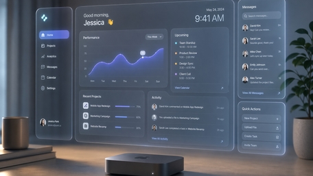 Futuristic Holographic Productivity Dashboard wallpaper