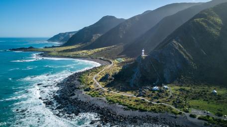 Cape Palliser Coastal Lighthouse Panorama wallpaper