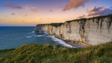 Dramatic Etretat Cliffs at Sunset wallpaper