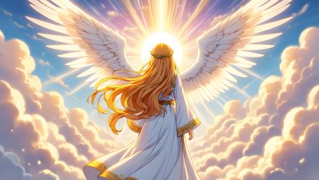 Flying Anime Angel wallpaper