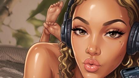 Lo Fi Muse in Headphones wallpaper