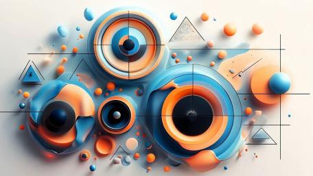 Futuristic Geometric Orbit Harmony wallpaper