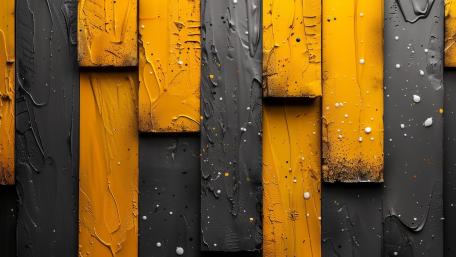 Industrial Stripes in Yellow and Black wallpaper