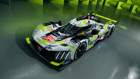 Peugeot 9X8 Racing Hypercar in Neon Light wallpaper