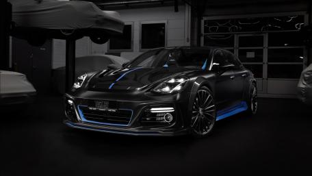 Black Porsche Panamera Sport Turismo wallpaper