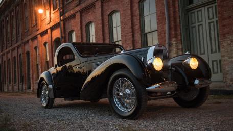 Elegant Bugatti Atalante at Dusk wallpaper