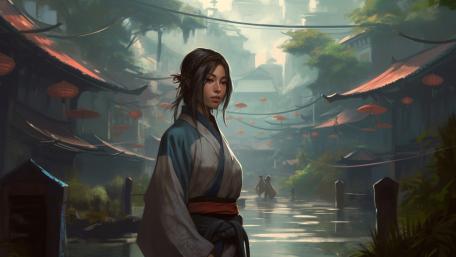 Mystic Lantern Street wallpaper