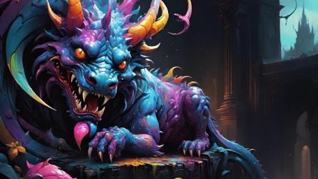 Vibrant Dragon Sentinel wallpaper