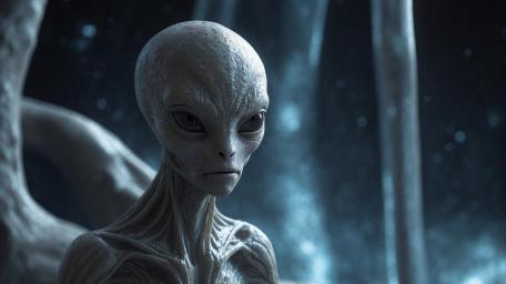 Mystic Grey Alien Encounter wallpaper