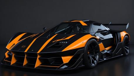 Aggressive Orange Black Supercar wallpaper