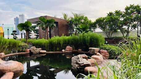 Serene Urban Oasis in the Cityscape wallpaper