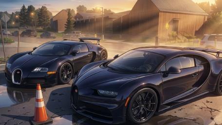 Sunset Bugatti Dreamscape wallpaper