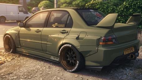 Sunset Mitsubishi Lancer Evolution wallpaper