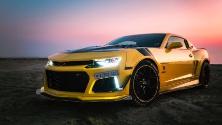 Sunset Yellow Camaro Beast wallpaper