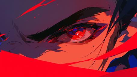 Scarlet Gaze of Digital Fury wallpaper