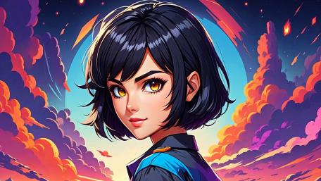Vibrant Anime Sky Portrait wallpaper