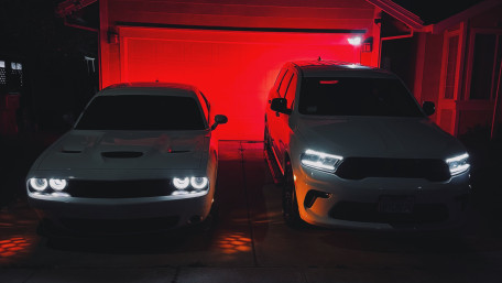 Dodge Duo Under Red Garage Glow wallpaper